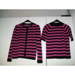 Benetton strepen twinset mt.L