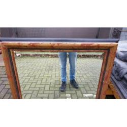 Spiegel oud goud met geslepen glas