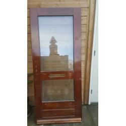 Hardhouten deur met dubbelglas