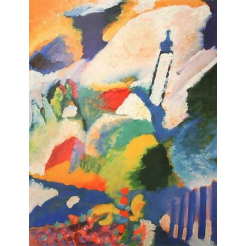 Kandinsky Reproductie Schilderij - Echte Olieverf op Canvas
