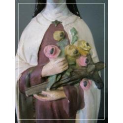 Oud gipsen beeld Heilige Theresia van Lisieux (33 cm)