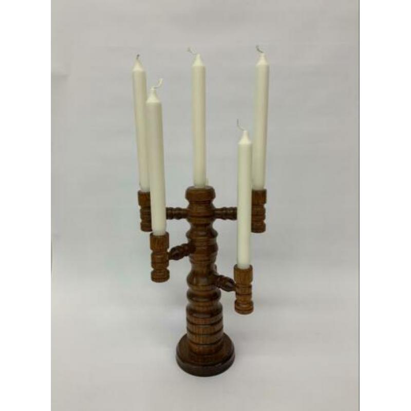 Vintage kandelaar hout retro
