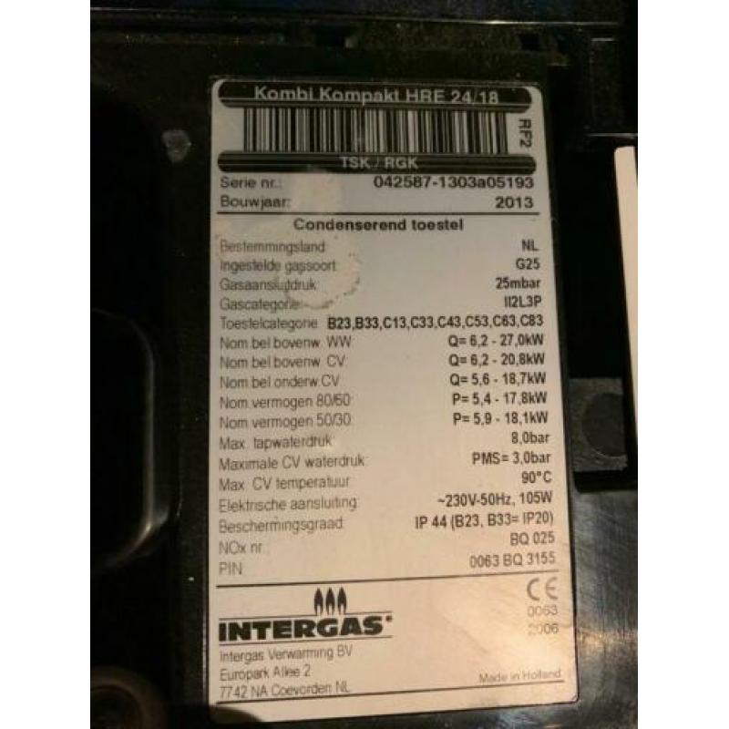 4x intergas hre 24/18 bouwjaar 2013