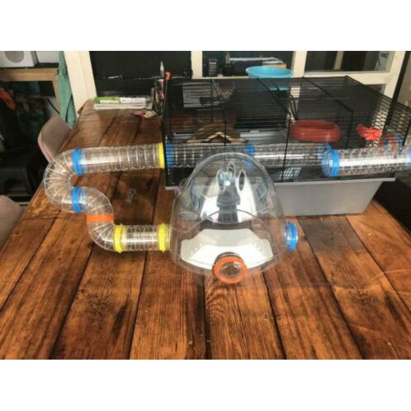 Hamster Kooi met uitbreiding tunnels