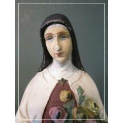Oud gipsen beeld Heilige Theresia van Lisieux (33 cm)