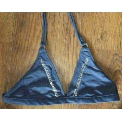korenblauw bikini met zilver pailletten mt 36