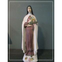 Oud gipsen beeld Heilige Theresia van Lisieux (33 cm)