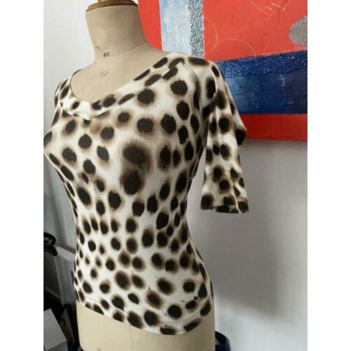 Marccain Marc Cain shirt luipaardprint zgan maat 2