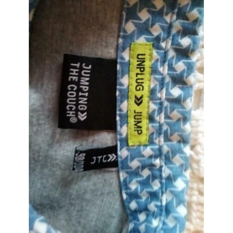 blouse, jumping the couch last 98/104. Blauw met wit.