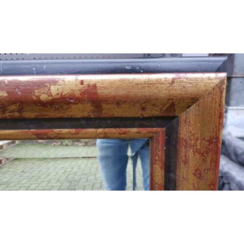 Spiegel oud goud met geslepen glas