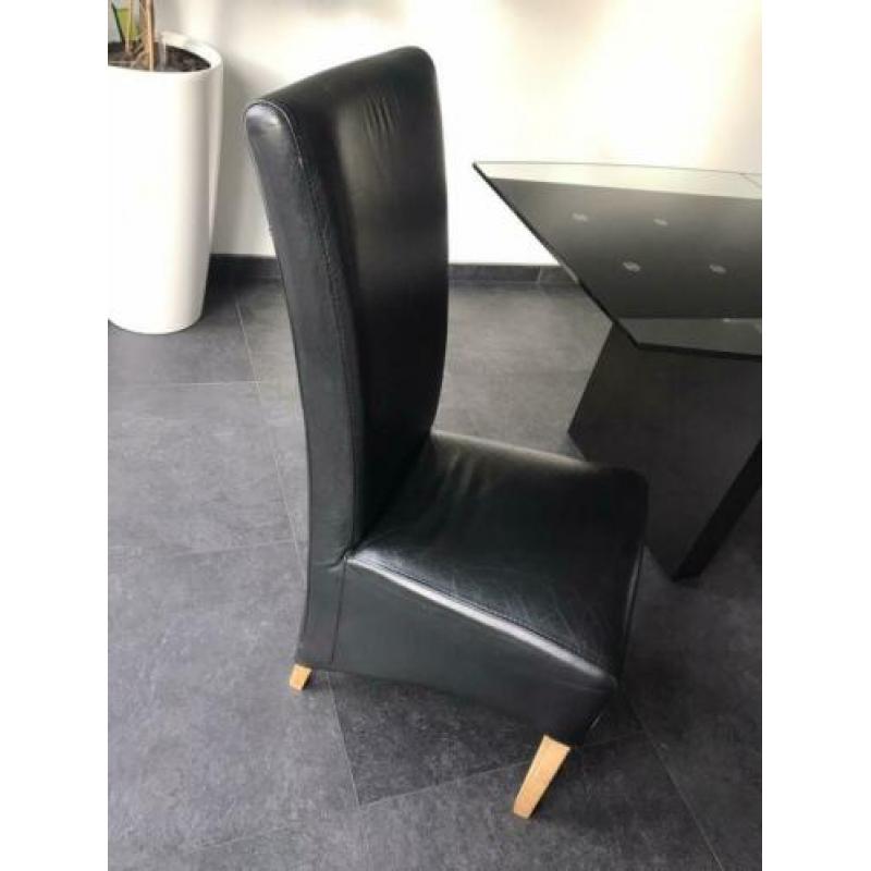 4x leren eetkamer stoelen 5,00 pst