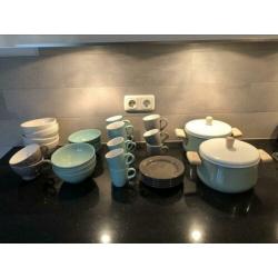 Mooi keuken servies set 35 delig Ikea / Hema grijs groen