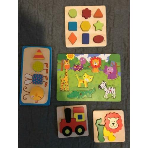 5 houten puzzels