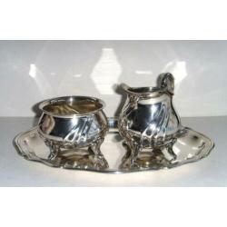 Sterling zilveren 835/925 koffie set Lutz & Weiss, ca 1900