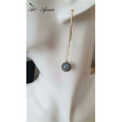 Art-Ajoure 14k goud gold filled Art-Ajoure Labradoriet oorbe