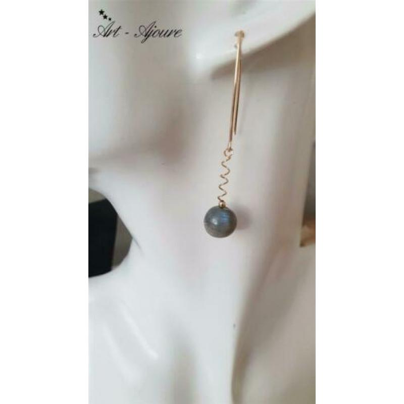 Art-Ajoure 14k goud gold filled Art-Ajoure Labradoriet oorbe
