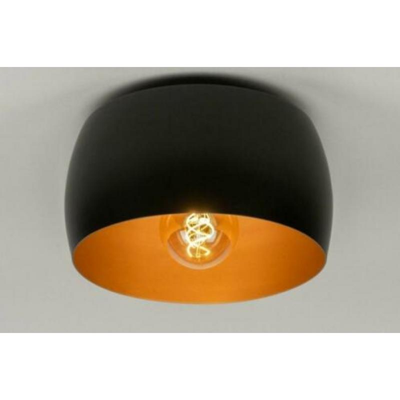 plafondlamp 32 cm roodkoper of zwart grijs goud v bed tafel