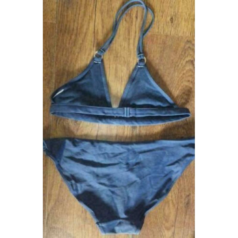korenblauw bikini met zilver pailletten mt 36