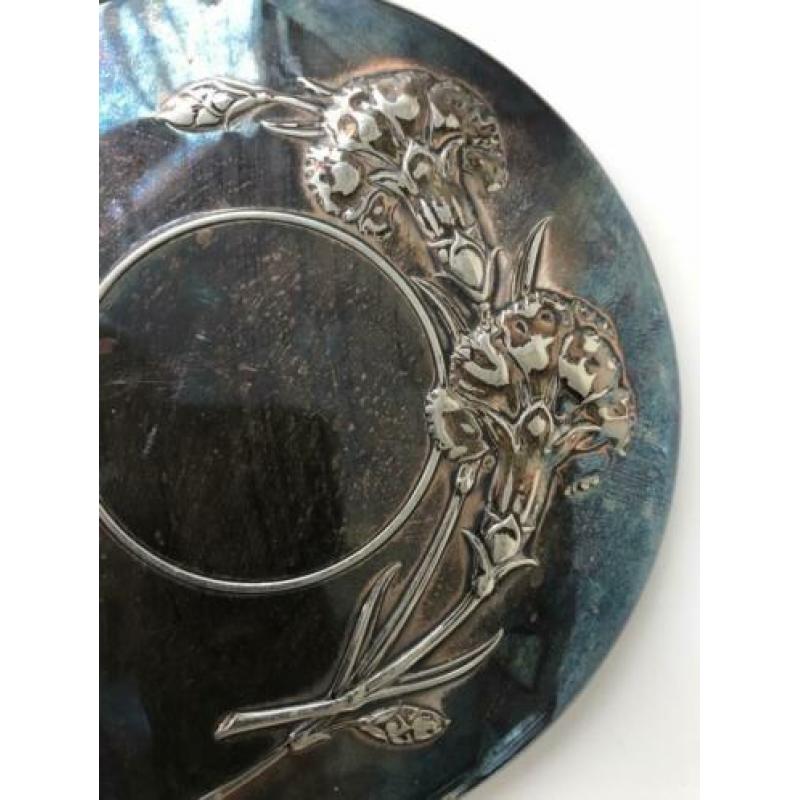 Antiek zilveren handspiegel Jugendstil Art d'eco