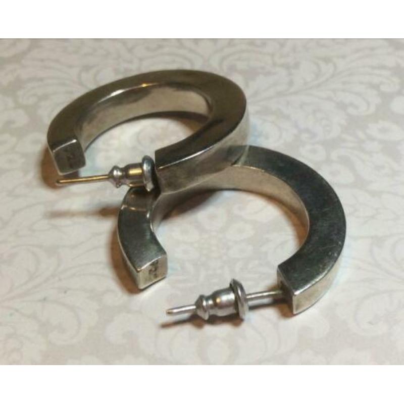 Vintage zilveren creolen oorbellen Sterling zilver 925