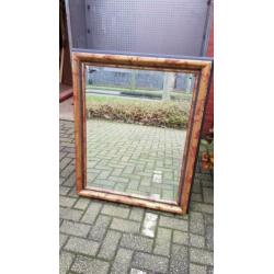 Spiegel oud goud met geslepen glas