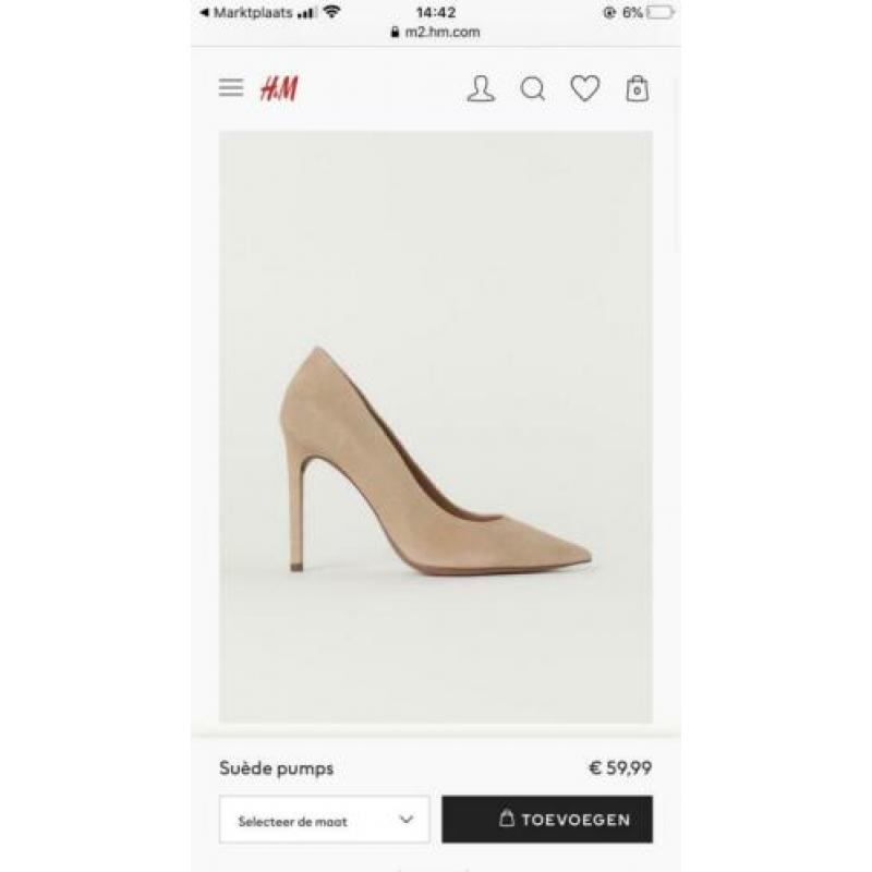 H&M suede pumps beige maat 38