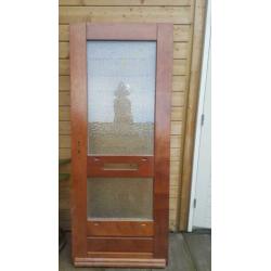 Hardhouten deur met dubbelglas
