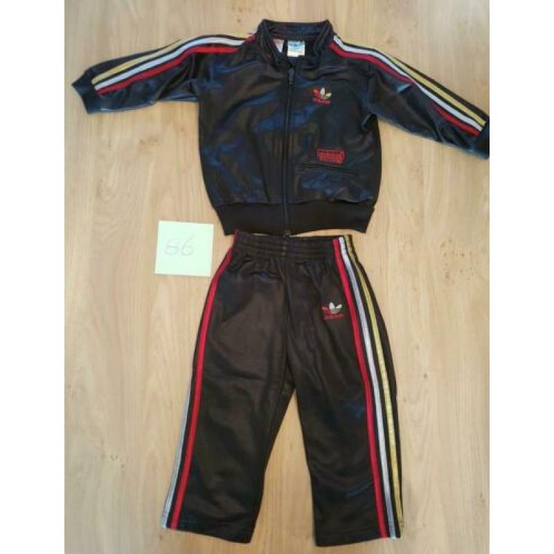 Adidas Chile 62 trainingspak maat 86 zwart glans