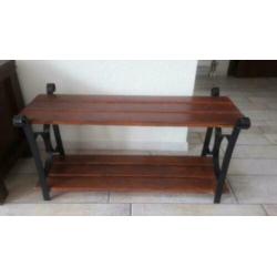 Houten schoenenrek met kapstok