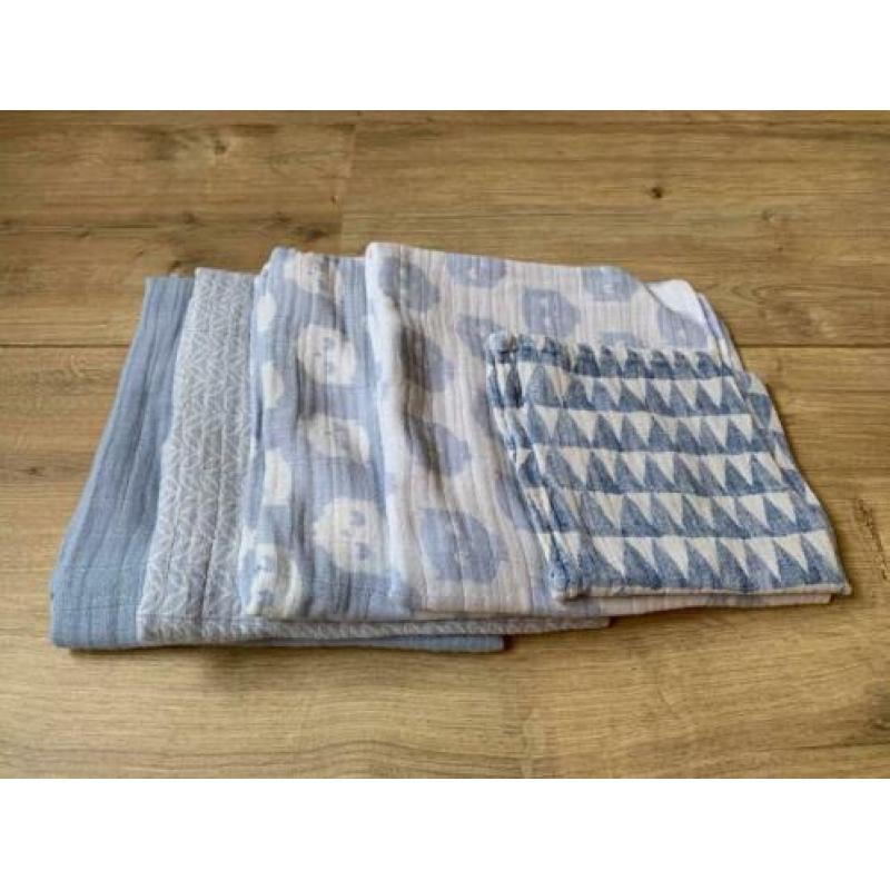 Z.g.a.n. Hydrofiele doeken, Koeka, Jollein, blauw, washandje