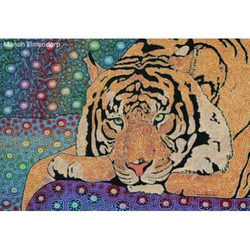 Handgeschilderd Schilderij "Malayan Tiger" Uniek Kunstwerk