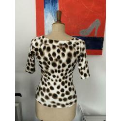 Marccain Marc Cain shirt luipaardprint zgan maat 2