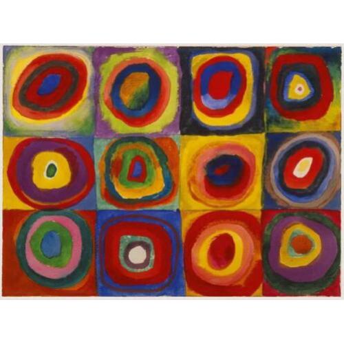 Kandinsky Reproductie Schilderij - Echte Olieverf op Canvas