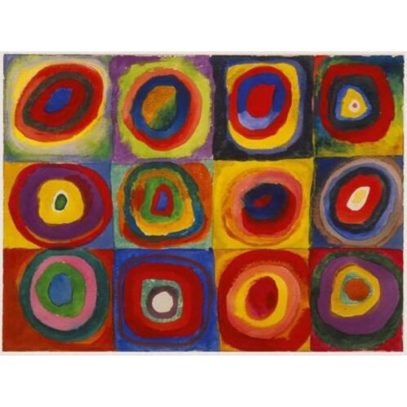 Kandinsky Reproductie Schilderij - Echte Olieverf op Canvas
