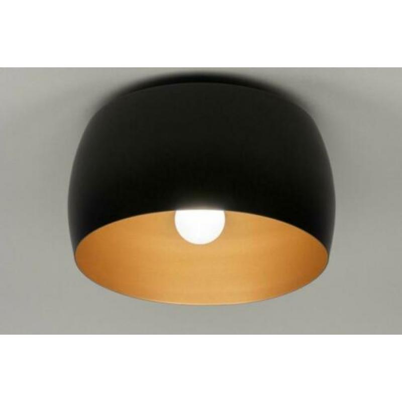 plafondlamp 32 cm roodkoper of zwart grijs goud v bed tafel
