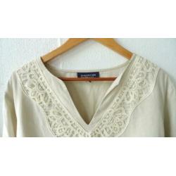 'Jones New York blouse blouse beige zand ecru linnen boho