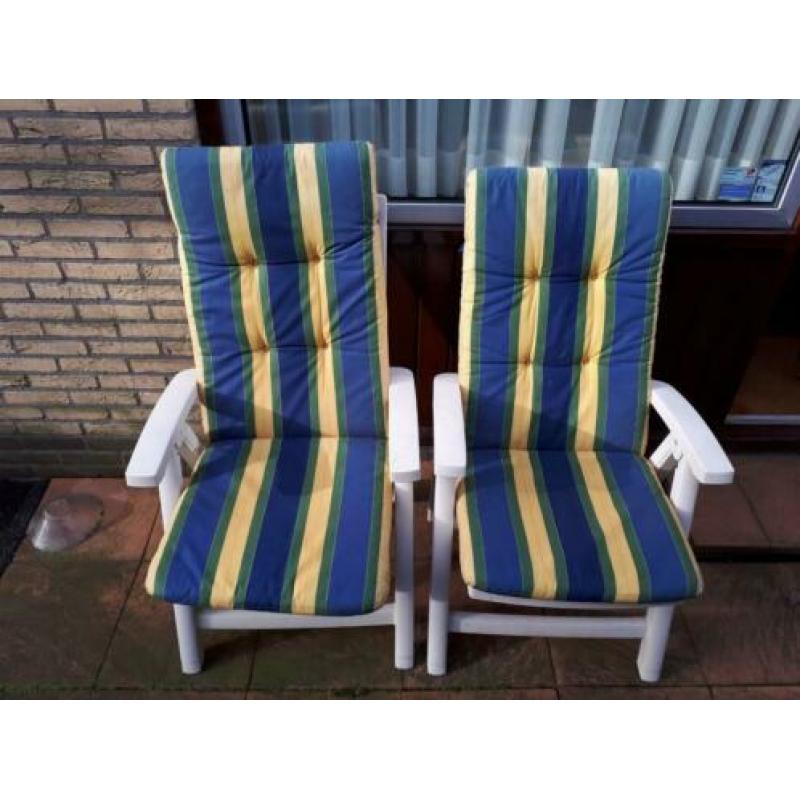 Twee Creme Verstelbare Hartman Prestige 2 Tuinstoelen Stoel