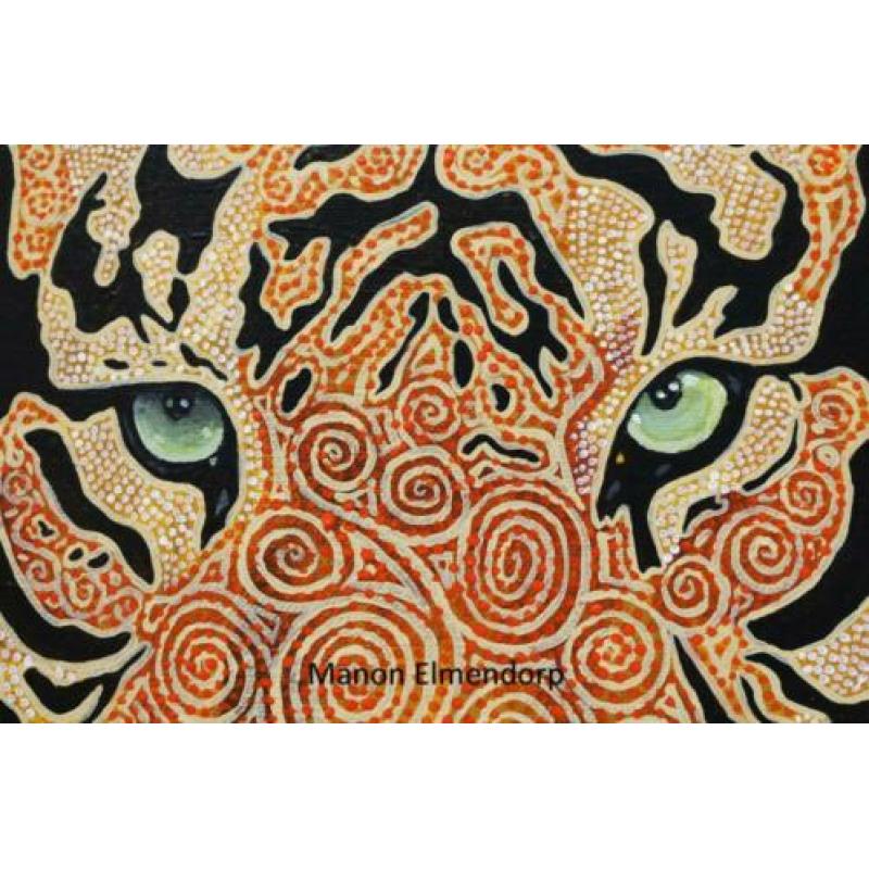 Handgeschilderd Schilderij "Malayan Tiger" Uniek Kunstwerk