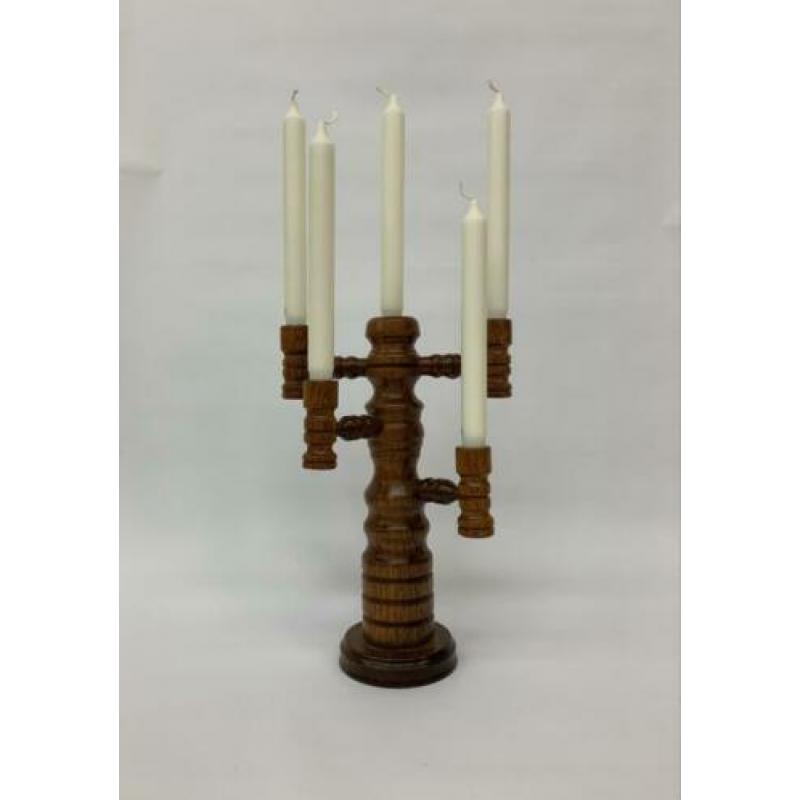 Vintage kandelaar hout retro