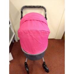 poppenwagen grijs/roze - Bandits and Angels - NIEUW-K278A