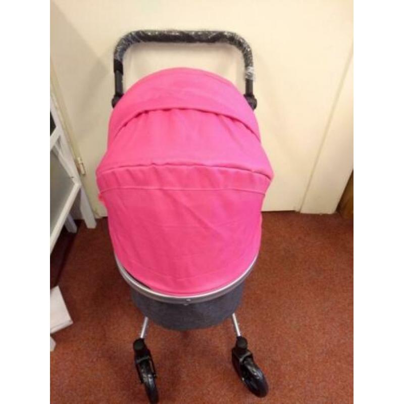 poppenwagen grijs/roze - Bandits and Angels - NIEUW-K278A