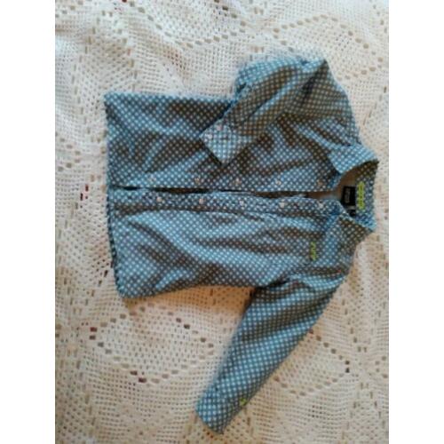 blouse, jumping the couch last 98/104. Blauw met wit.