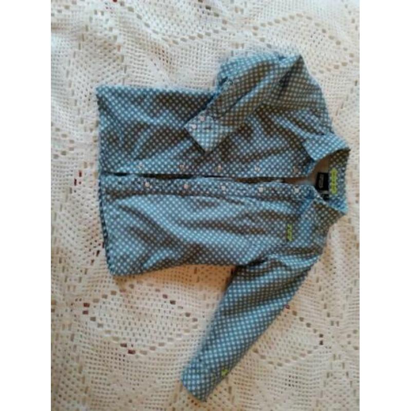 blouse, jumping the couch last 98/104. Blauw met wit.