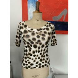 Marccain Marc Cain shirt luipaardprint zgan maat 2