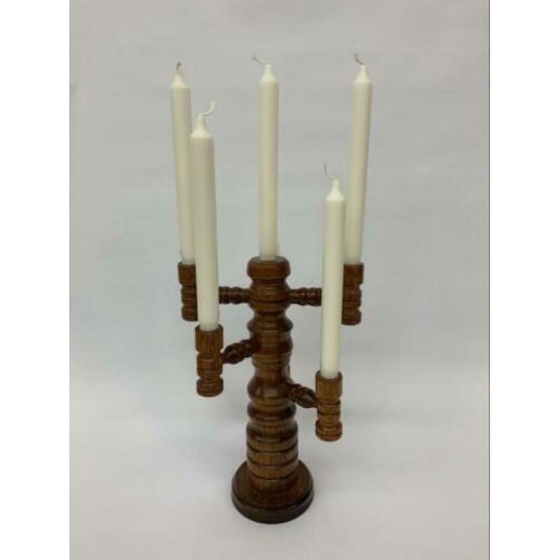 Vintage kandelaar hout retro