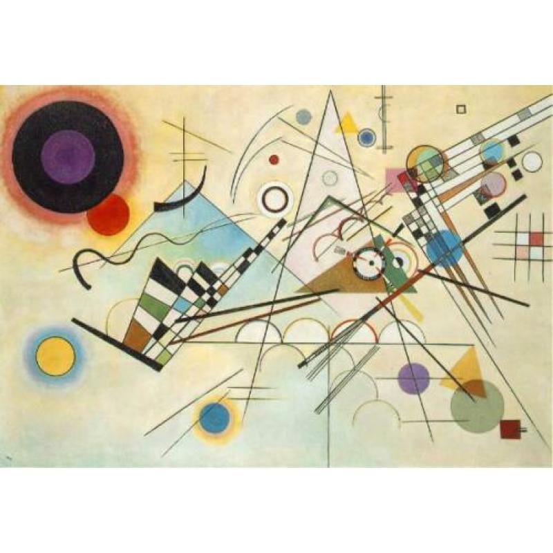 Kandinsky Reproductie Schilderij - Echte Olieverf op Canvas