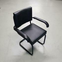 10x zwart leren buis stoelen, stoel leer armstoel zwart 974