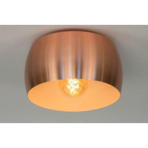 plafondlamp 32 cm roodkoper of zwart grijs goud v bed tafel