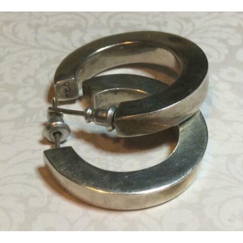 Vintage zilveren creolen oorbellen Sterling zilver 925