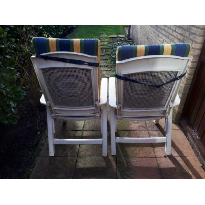 Twee Creme Verstelbare Hartman Prestige 2 Tuinstoelen Stoel